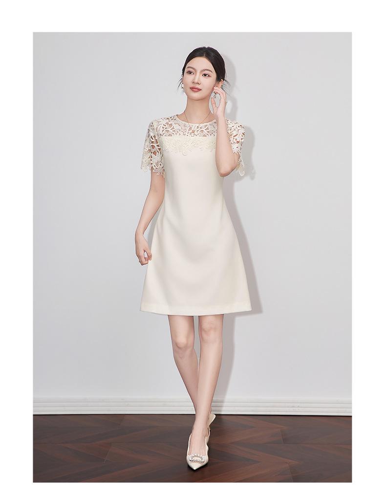 Высококачественное женское летнее А-силуэтное платье с кружевной вышивкой