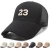 Men's Summer Long Brim Mesh Cap Women Outdoor Sun Hat Breathable Fishing Cap Embroidered Letter Baseball Cap