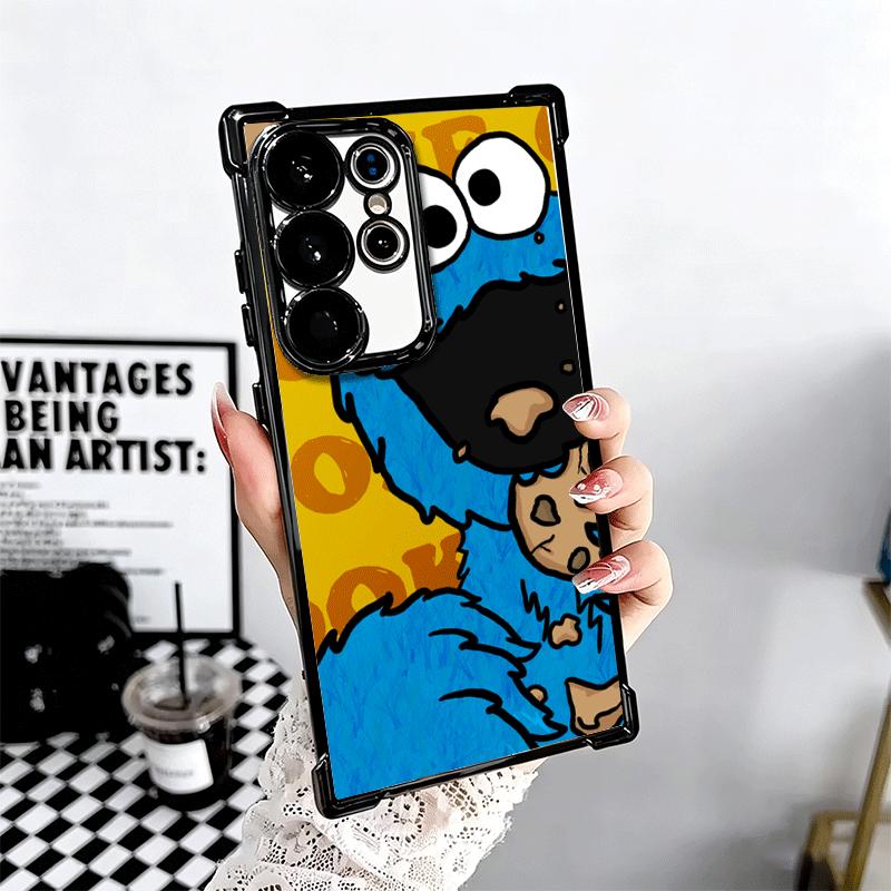 Sesame Street Cookie Soft Phone Case For Samsung Galaxy S26 Ultra S25 Edge S24 FE S23 Plus S22 S21 + S20 Plating Anti-Fall Funda