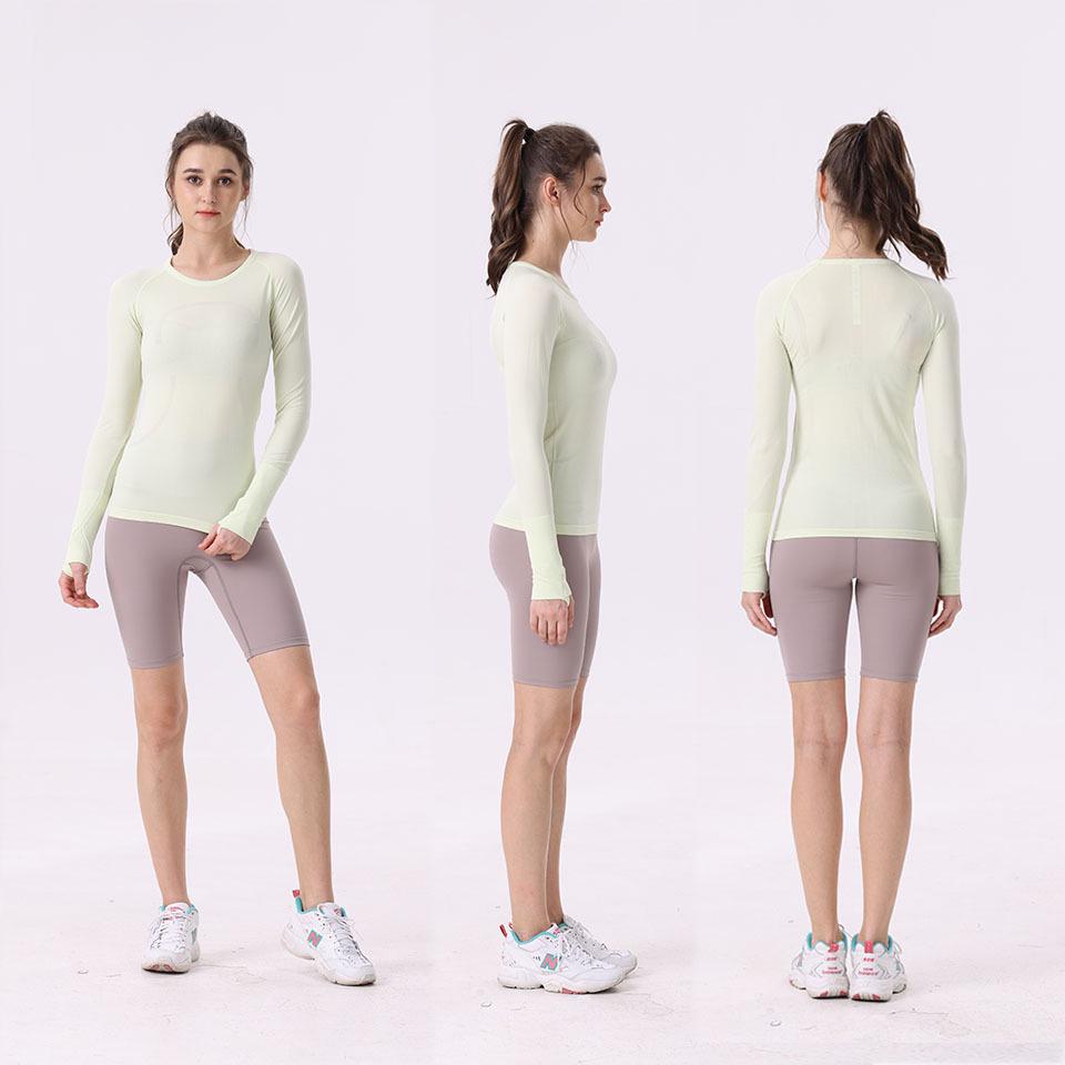 Женская футболка 2.0 для йоги с длинным рукавом, быстросохнущая - Высокоэластичная, облегающего кроя для бега и пилатеса.