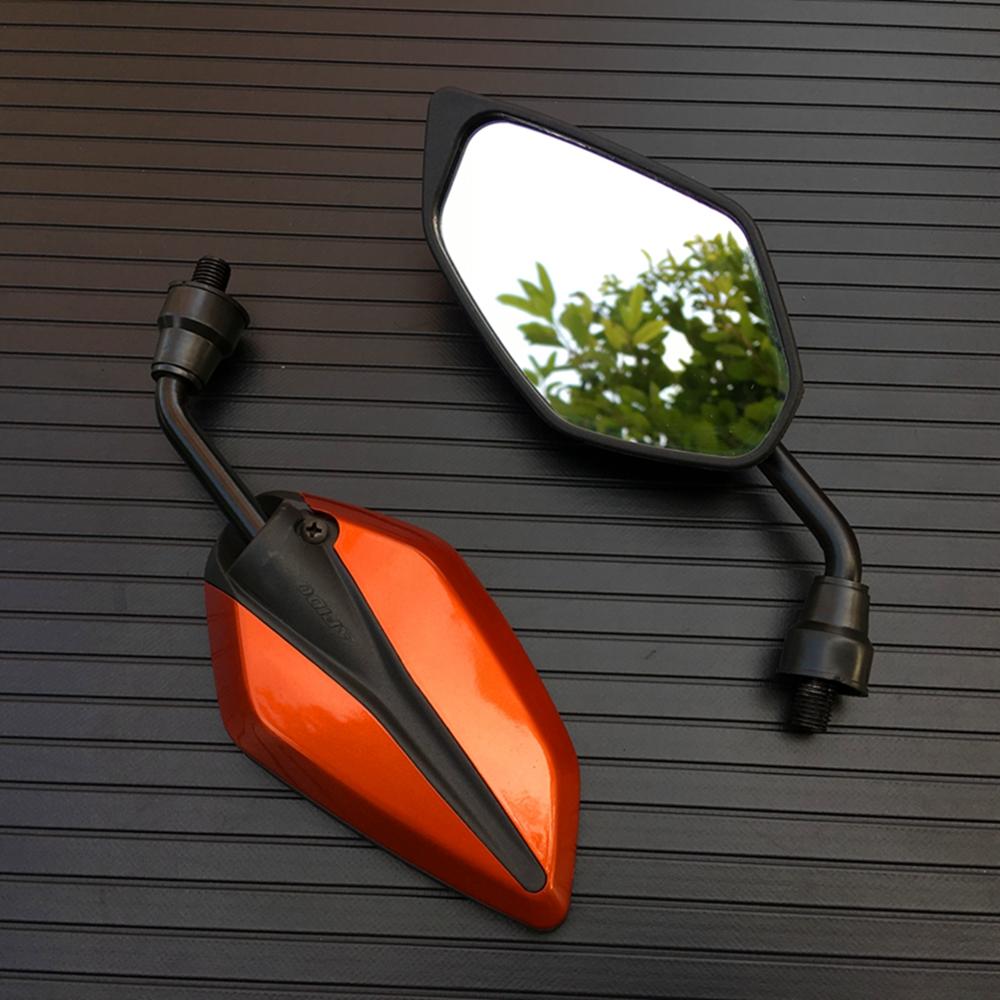 2 шт./пара зеркал для мотоцикла, скутера, электровелосипеда, зеркала заднего вида, выпуклое зеркало заднего вида для электромобиля, 10 мм, углеродное волокно