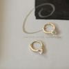 925 Sterling Silver 14K Gold Plated Earrings Shiny Single Zircon Earrings for Women Elegant Temperament All-match Jewelry
