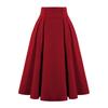(ХЧЖ)Женская повседневная юбка-миди, винтажные эластичные плиссированные юбки трапециевидной формы с высокой талией