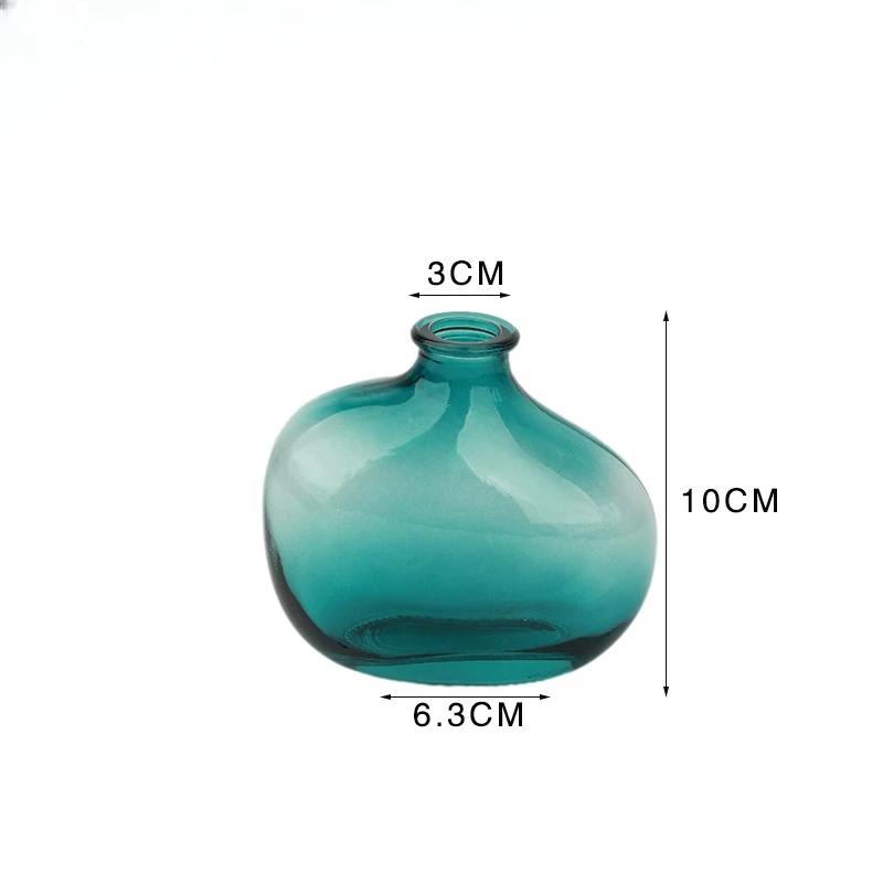 Nordic Transparent Glass Vase Small Irregular Hydroponic Vases Fresh Flowers Green Plants Flower Arrangement Ornaments