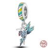 Genuine 925 Sterling Silver Colorful Butterfly Dragonfly Charms Beads Fit Fasion 925 Original Bracelets Fine Diy Jewelry Making