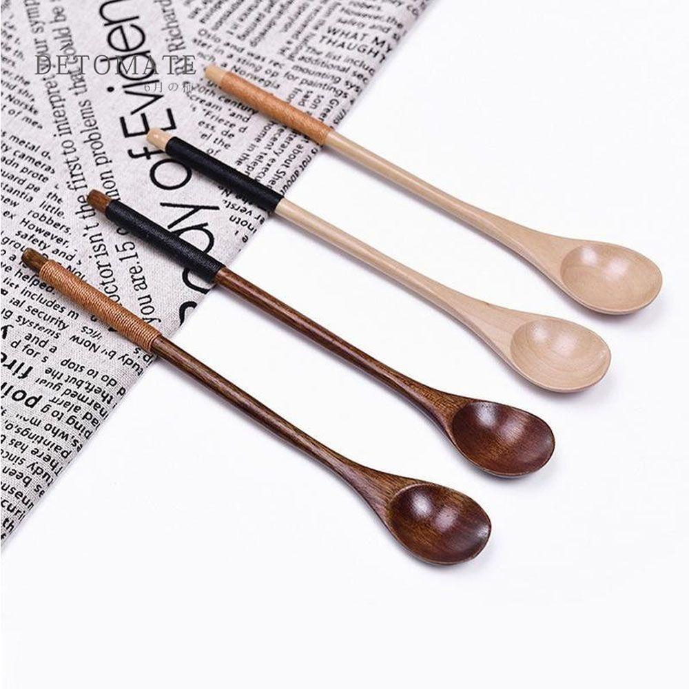 Home Living Kitchen Dining Tableware Rice Soup Wooden Spoons Kids Spoon Tea Scoops Long-handled