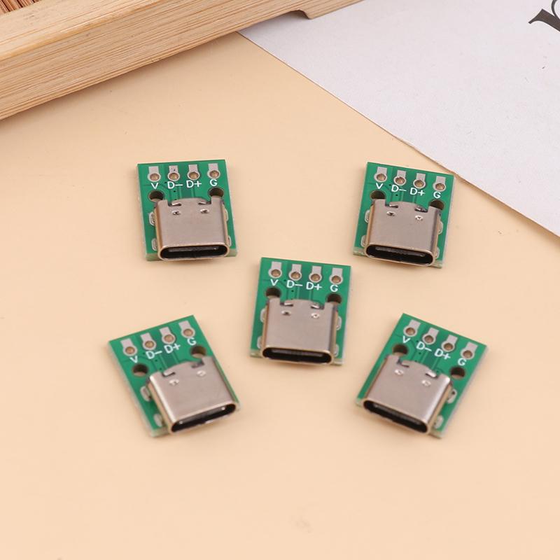 5 шт. USB-адаптерная плата Typec16P на 2,54-мм штыревой терминал, улучшенная версия с отверстиями для крепления