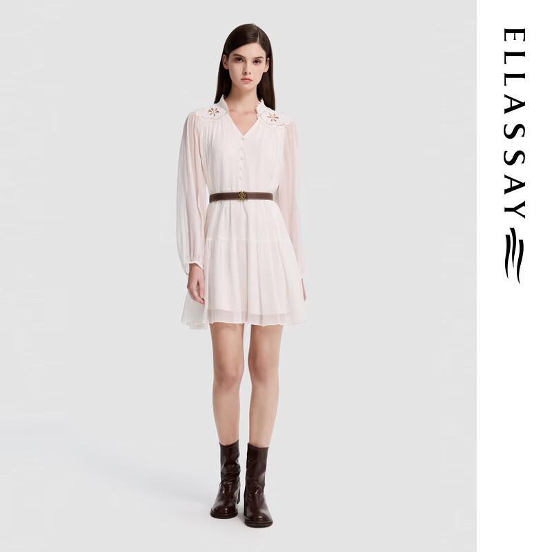 ELLASSAY Платье-трапеция, вышитое шелком тутового дерева