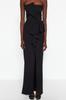 Women's Fashion New Evening Dress & Graduation Dress Black Woven Long Evening Evening Dress