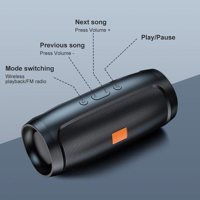 Bluetooth-динамик, двойной динамик, стерео, уличное воспроизведение Tfusb, FM-голосовое вещание, портативный сабвуфер, 50, беспроводной динамик