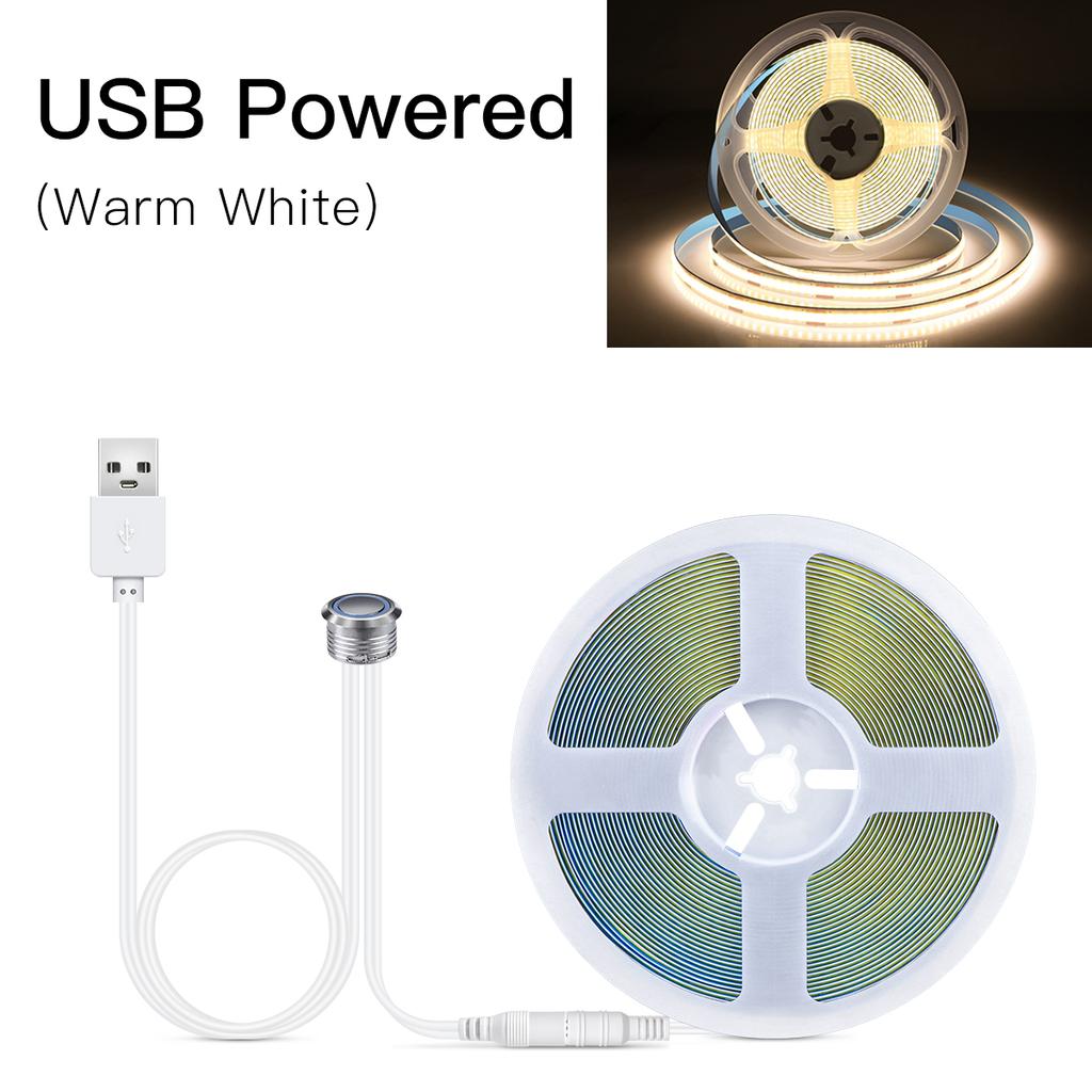 Сенсорный датчик с регулируемой яркостью COB светодиодная лента USB 5 В встраиваемый сенсорный выключатель светодиодная лента DIY книжный шкаф витрина подсветка телевизора лампа