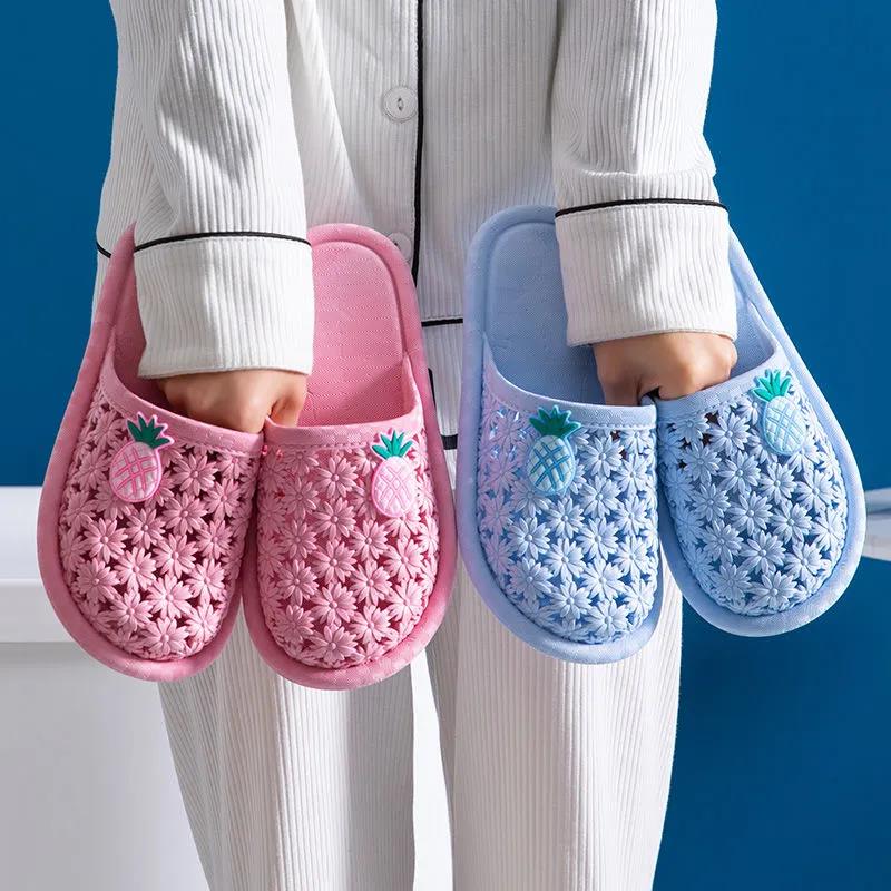 Женские нескользящие домашние тапочки, летние верхние тапочки с мягкой подошвой