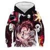 4-13 лет Дети Аниме Demon Slayer Kimetsu no Yaiba 3D Print Hoodies Мальчик Девочки Harajuku Hooded Sweatshirts Детские спортивные костюмы Одежда