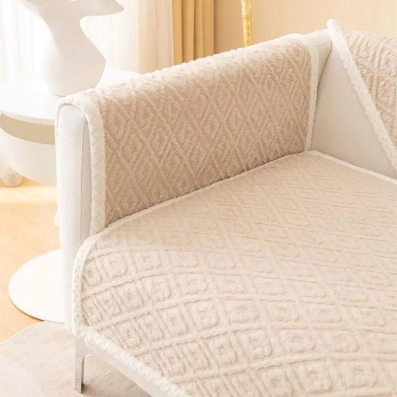 Зимний чехол для дивана с защитой от кошачьих царапин, толстый супермягкий бархатный плюшевый диван-полотенце, секционные L-образные чехлы для диванов для гостиной