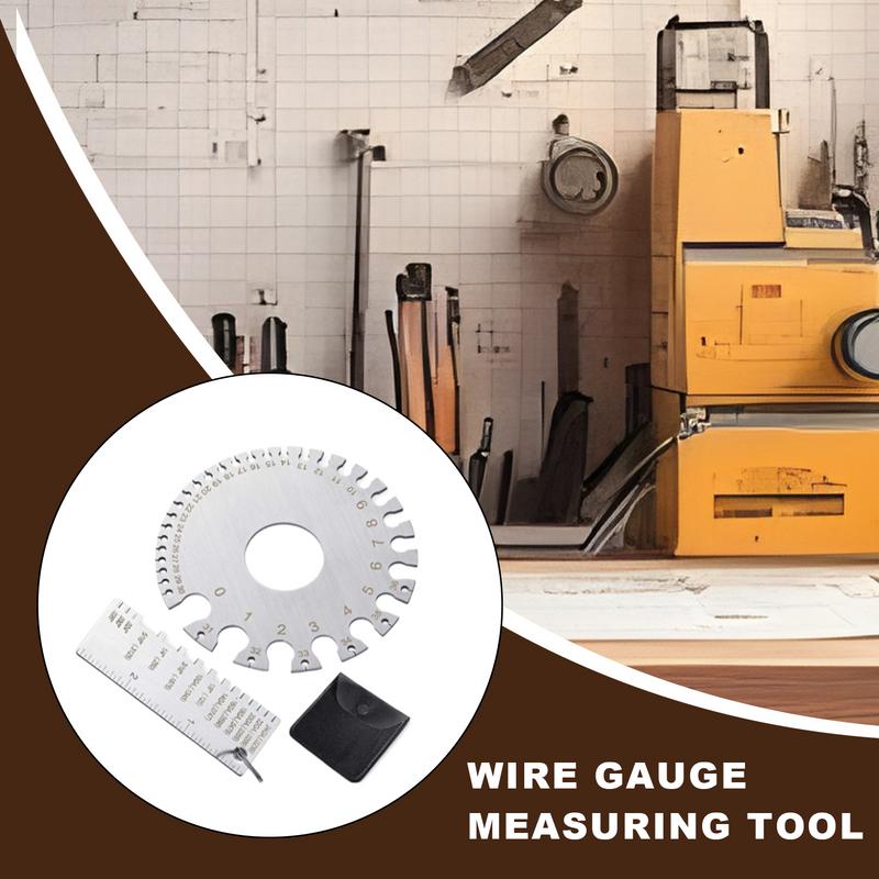 Инструмент для измерения калибра проволоки Двусторонняя шкала Стальной калибр Измерительный инструмент Высокопрочная Портативная линейка Для изготовления Металлообработка