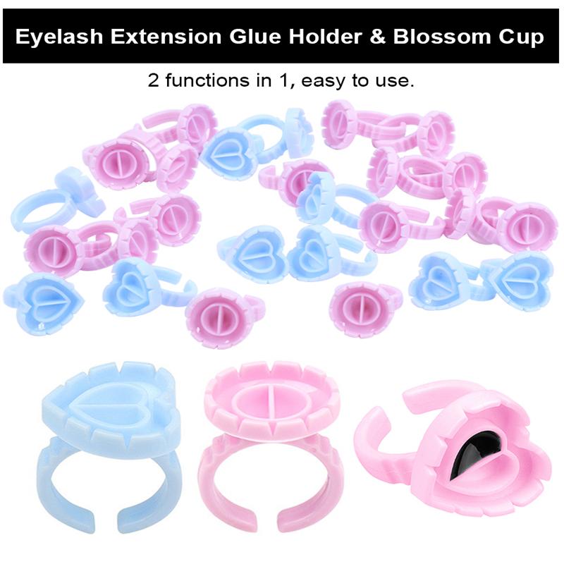 50/100Pcs Disposable Eyelash Glue Fan Cup Tattoo Pigment Eyelash Extension Tools Lash Supplies