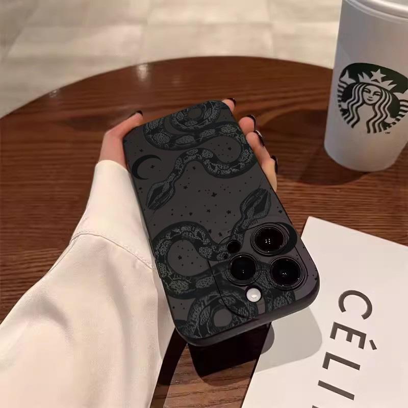Милый забавный чехол-змея для телефона iPhone 17 16E 11 12 13 14 15 16 17 Air Pro Max XS XR X 8 7 Plus SE2 Plus Матовый мягкий чехол