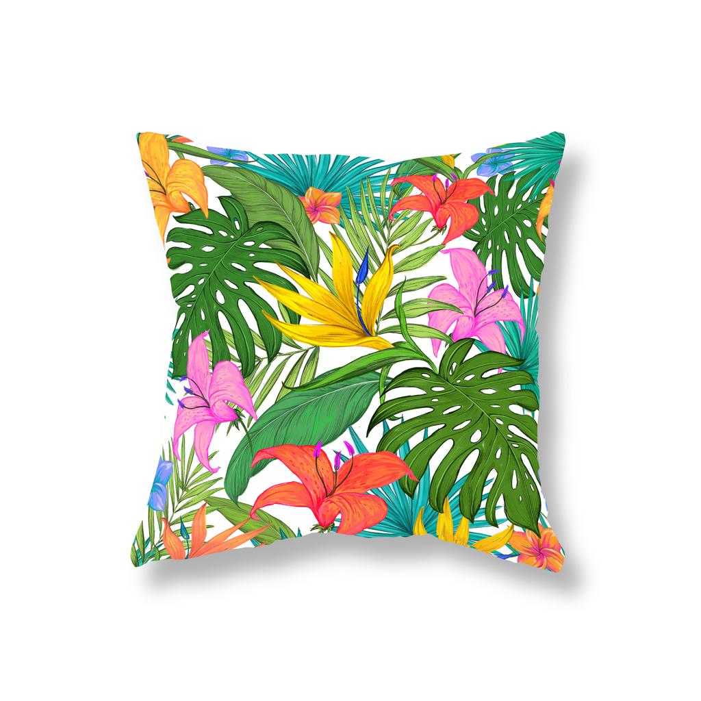 Красочные художественные наволочки с листьями растений, украшения для дивана, прикроватные тумбочки для офиса, игрового стула, чехлы для подушек, украшения дома 45x45 см