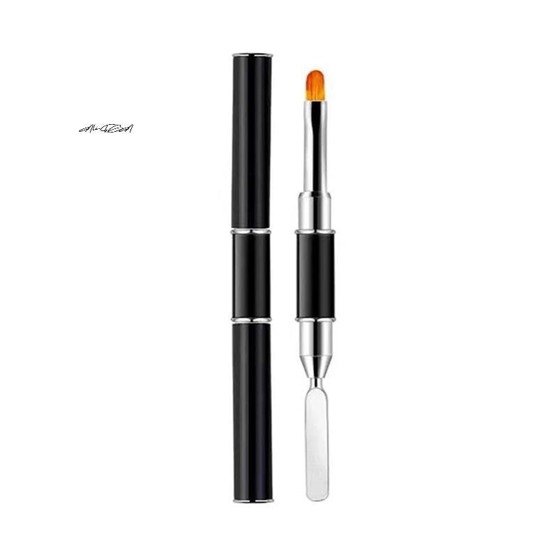 2 шт. Гелевая кисть и пушер 2-в-1 Кисть для ногтей и инструмент-шпатель для нанесения акрилового геля для наращивания ногтей