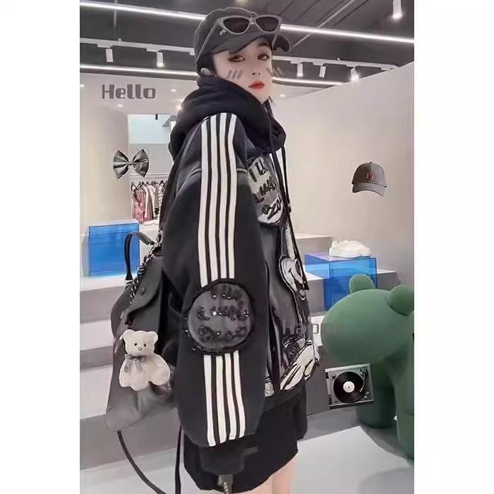 Женская толстовка с капюшоном большого размера с аппликацией Микки и флисовой подкладкой (Сверхпрочный, Три полоски)