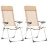 Day and Night - Day and Night Folding Camping Chairs 2 Units Cream Aluminum