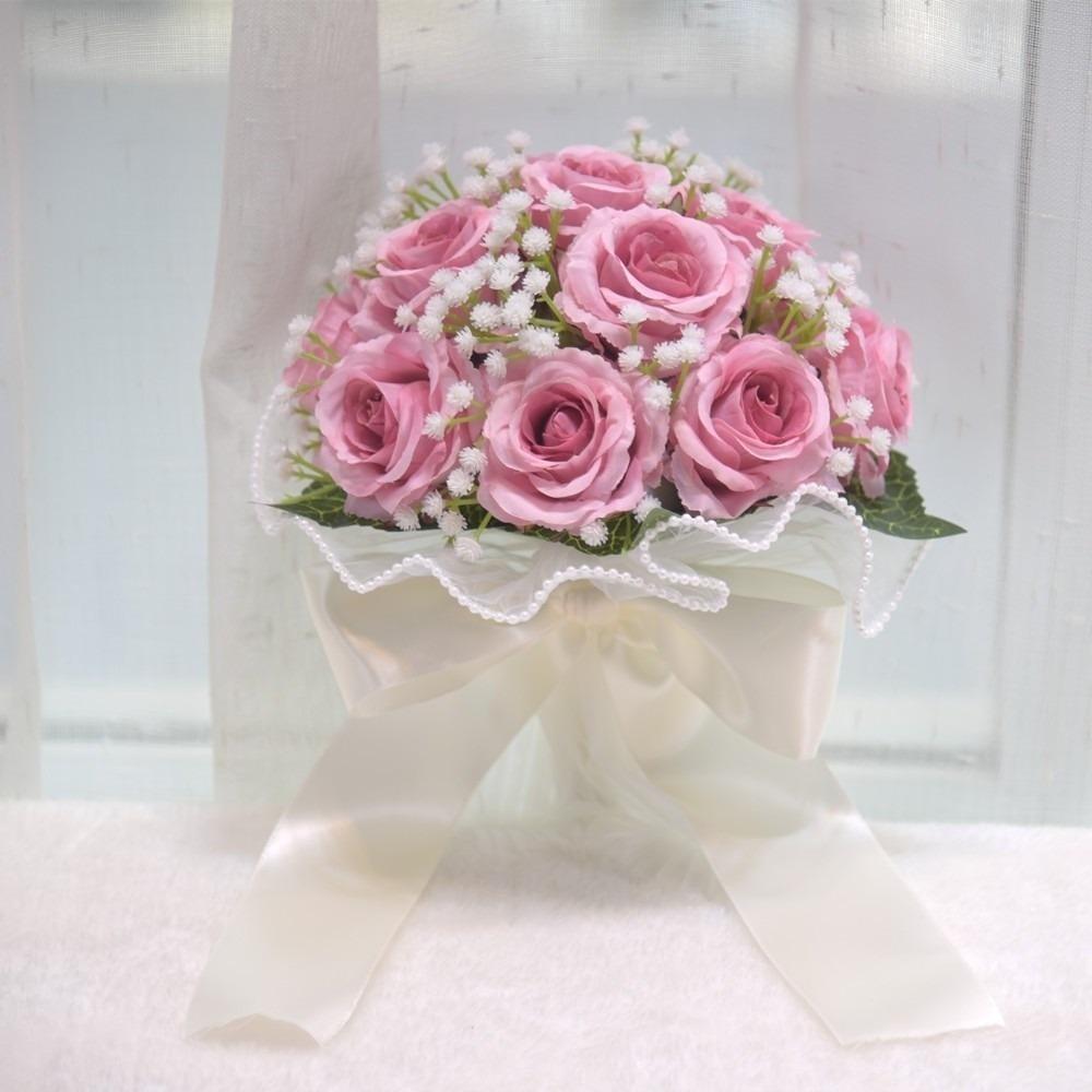 Exquisite Bridal Bouquet Baby's Breath White Rose Bouquet  Bride Accessories