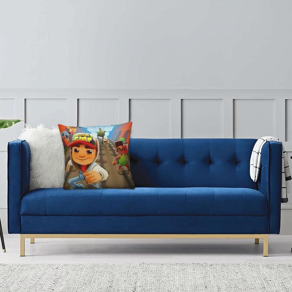 Subway Surfers Game Jake Pillow Cover Cushion Cover Soft Graphic Pillow Case Vintage Pillowcases For Sofa Home Decoration