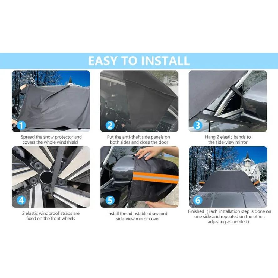 Car windshield anti-frost snow cover with side mirror cover thickened winter waterproof car clothing SUV commercial vehicle