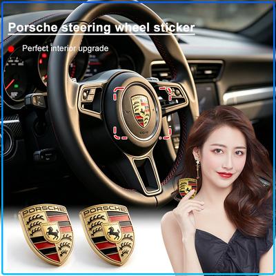 1 шт. ABS Наклейка-эмблема на центр руля автомобиля Для Paramela Cayenne Macan Boxster Cayman 718 911 918 944 958 971 991 992 996 997