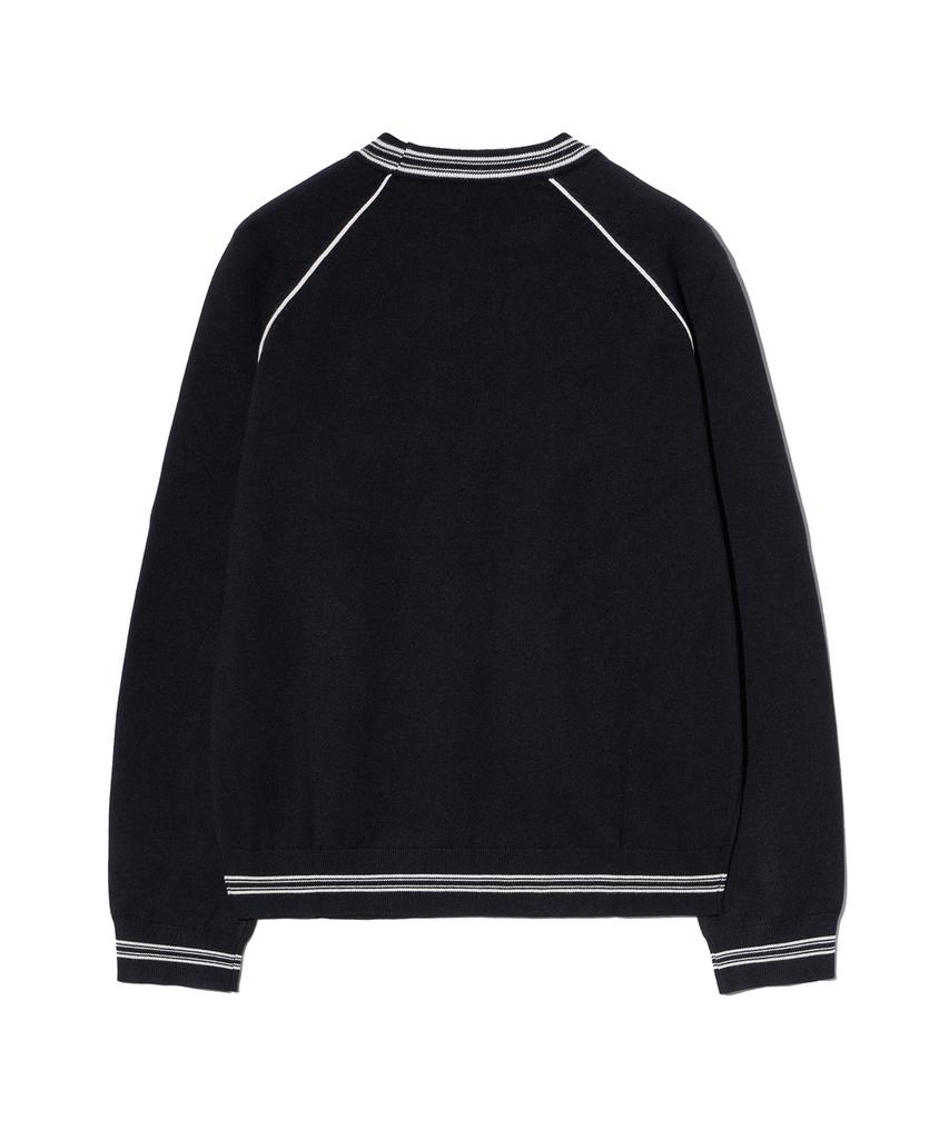 IRONYPORNO WHITELINE 86-Iroj361 Color Line Point Long Sleeve Knit Black