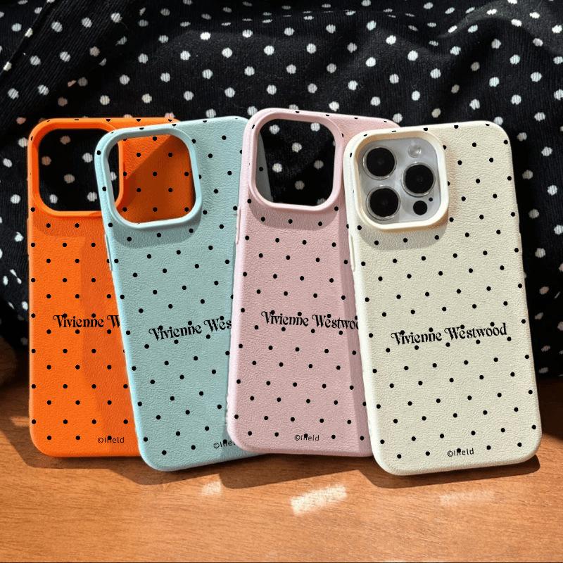 English Polka Dots for Apple 16 Promax Mobile Phone Case 12 Silicone for IPhone 13 Large Hole Anti-fall 11/15/14