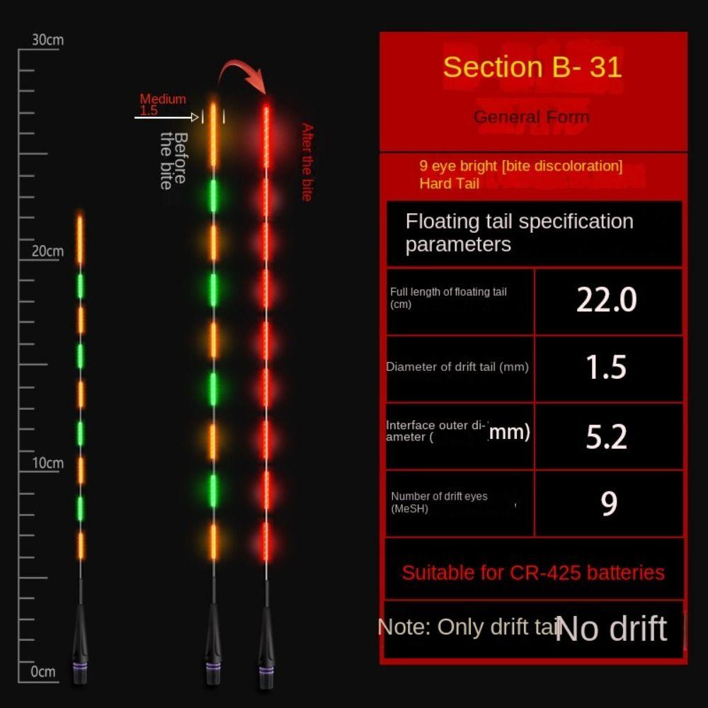 1 шт. сверхчувствительный светодиодный рыболовный умный поплавок для ночной рыбалки, светящийся поплавок для ночной рыбалки