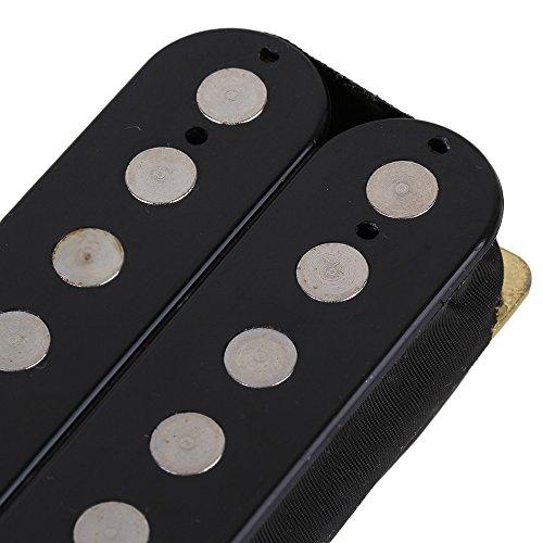 Yibuy 2-Pack Black Humbucker Pickups, Dual Coil, Metal + Magnet, Bridge & Neck Set for Electric Guitar