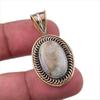 Natural Dendrite Opal 925 Solid Sterling Silver Gift TwoTone Pendant 1.50" T1g33