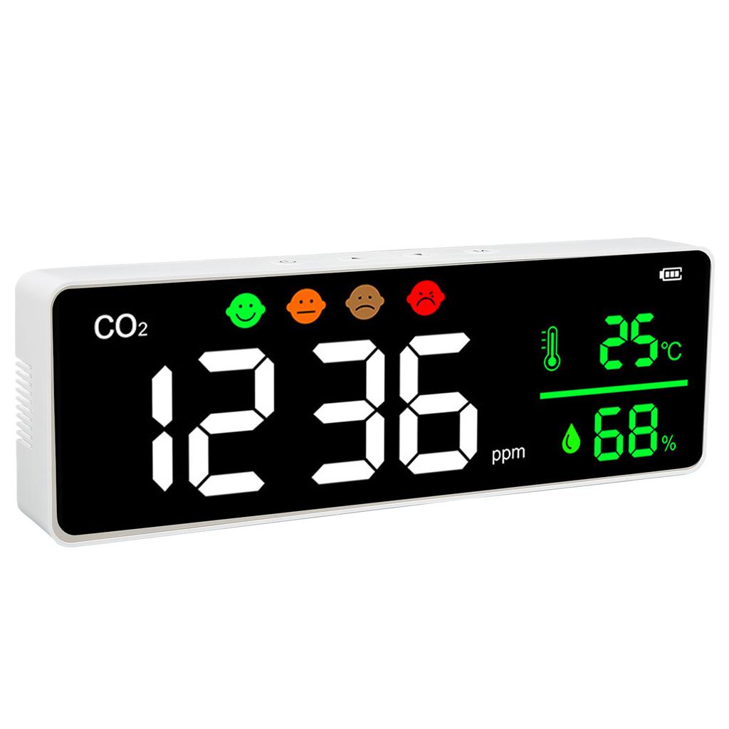 LED Screen Air Quality Monitor Wall Mount Digital Temperature CO2 Concentration Detector DM1306