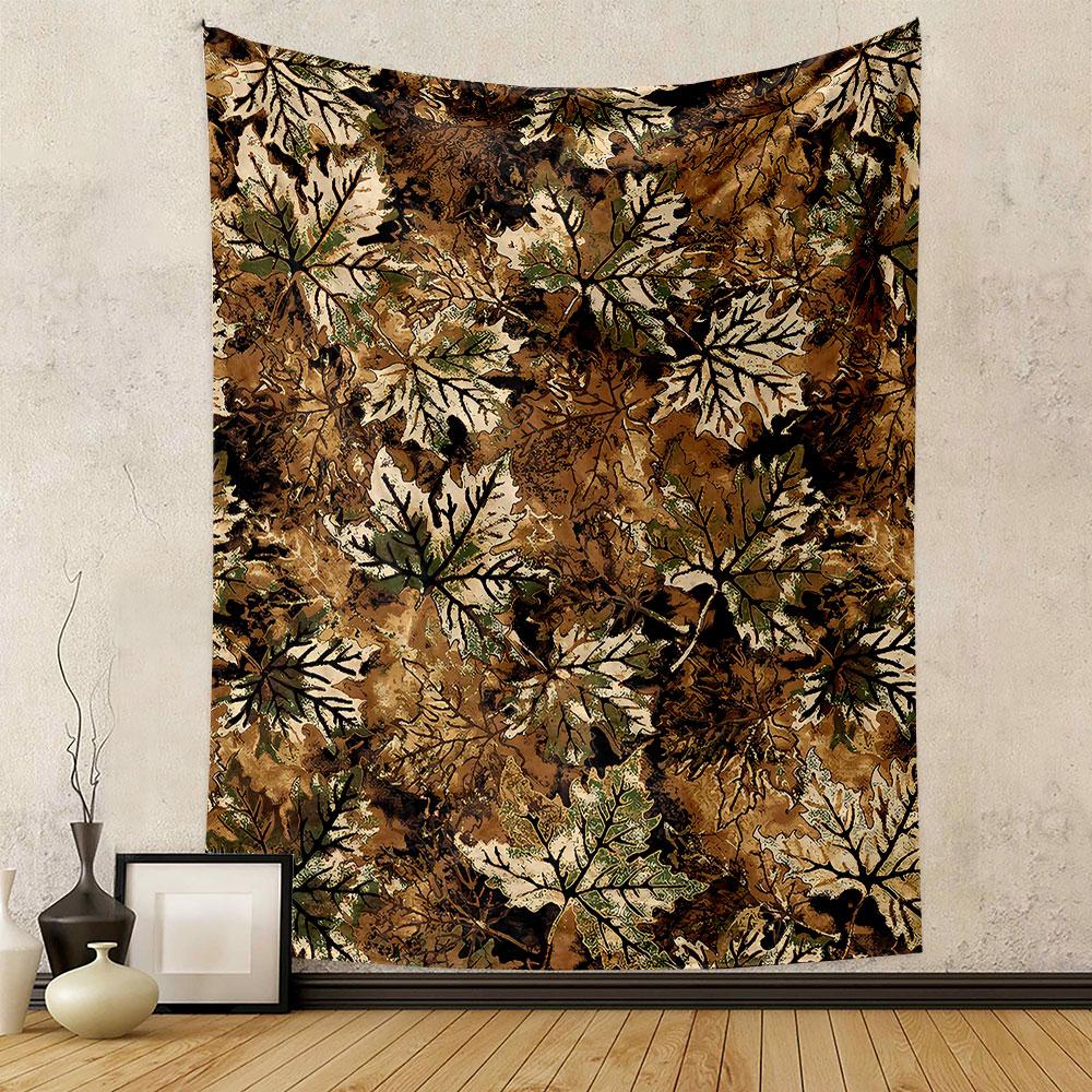 Autumn Maple Leaf Camouflage Pattern Patterned tapestry home decor, suitable for bedroom and living room, gift