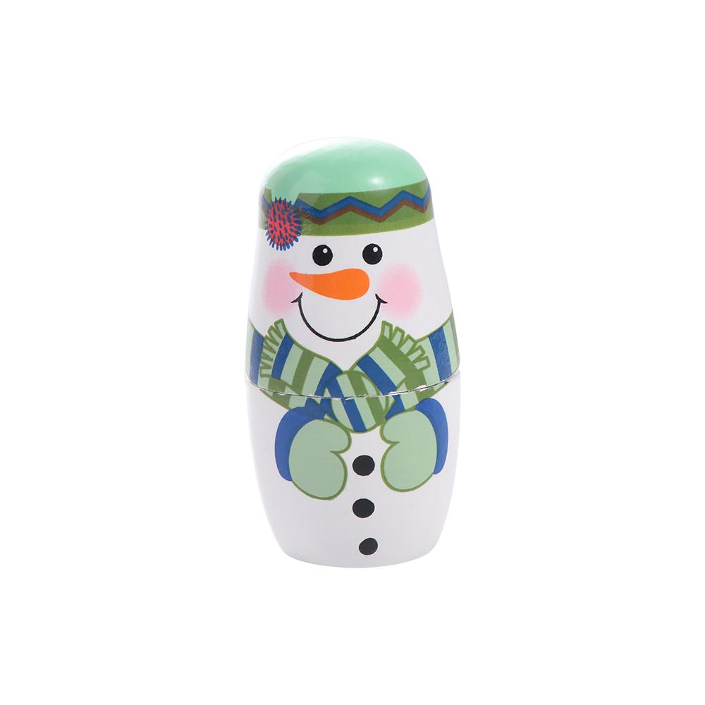 Wood Xmas Matryoshka Doll Smooth Christmas Nesting Dolls Cute Snowman Russian Doll Christmas