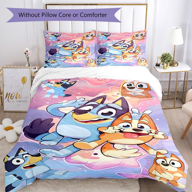 Bluey Bedding Set Design for Playroom Soft Fabric Christmas Gift