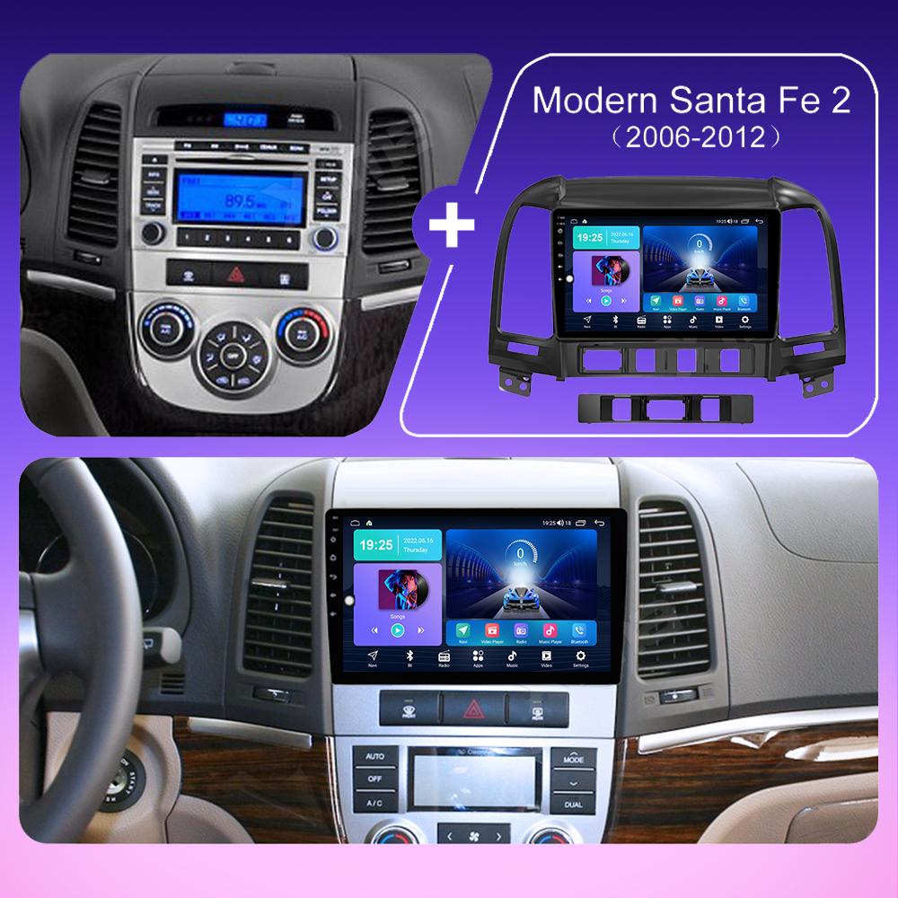 2 DIN Android Carplay Car Radio For Hyundai Santa Fe II 2006-2012 Multimedia Player Head Unit Stereo GPS Navigation BT WIFI 2+32GB