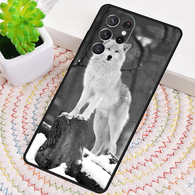 Snow Wolf TPU Phone Case For Samsung Galaxy note 10 pro S26 S25 S24 S23 S22 Ultra Plus S21 FE S20 Shockproof Cover