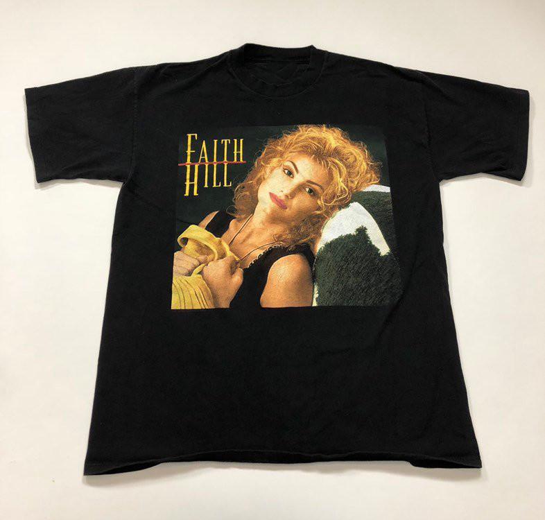 Хлопковая футболка черная унисекс Faith Hill Star For Fans, все размеры, CM694