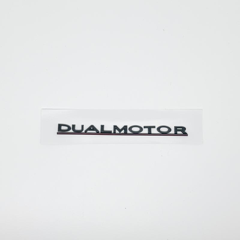 3D ABS Chrome Red Line Black Logo DUAL MOTOR Emblem Letters Car Styling Trunk Badge For Tesla 3 Y S X DUAL MOTOR Accessories