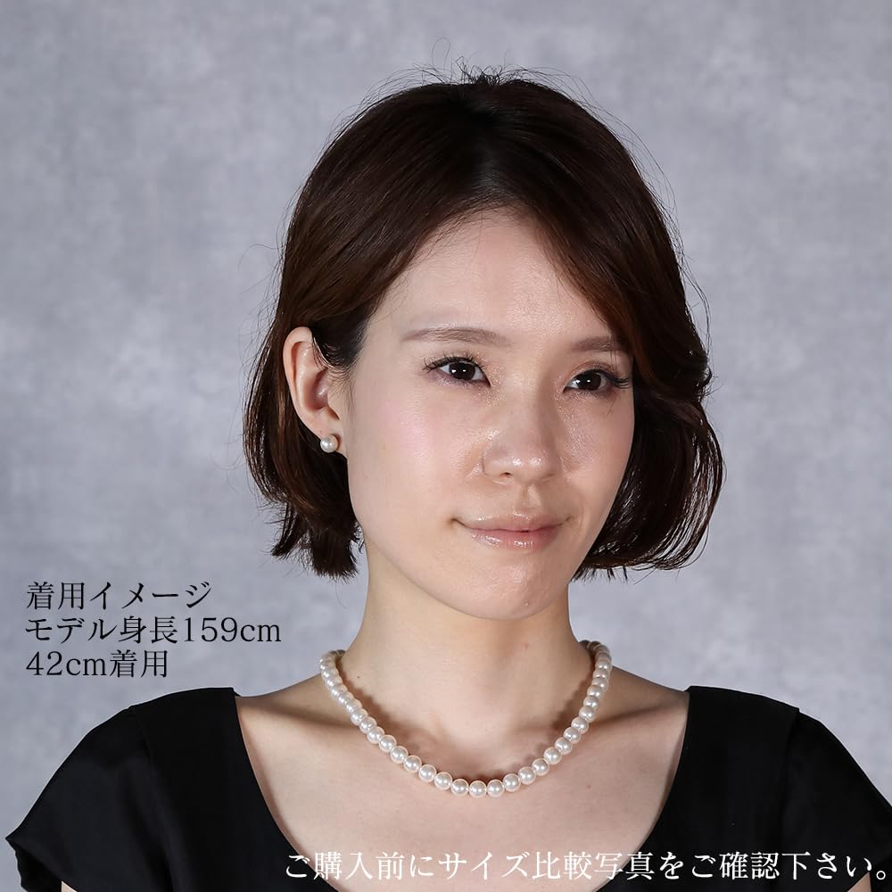 Pearl Luxury Domestic Grand Premium For Ceremonial White Brand 3 года гарантии [VOTRE COUTURE] Ожерелье, жемчуг, случаи, 8 мм, 42 см, серьги,