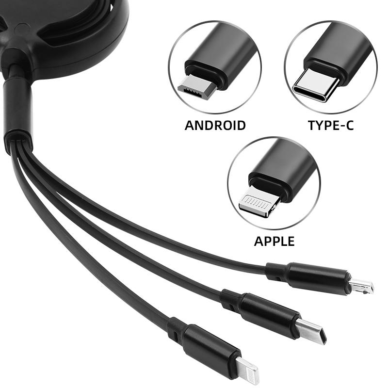 Car Sticker Hot Sell 3 In 1 Micro USB Type C Charger Cable Multi Usb Port Multiple Usb Charging Cord For Ford focus Fiesta EcoSp
