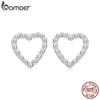 925 Sterling Silver Delicate Mini Line Stud Earrings Sparkling Zircon Earrings for Women Engagement Party Jewelry