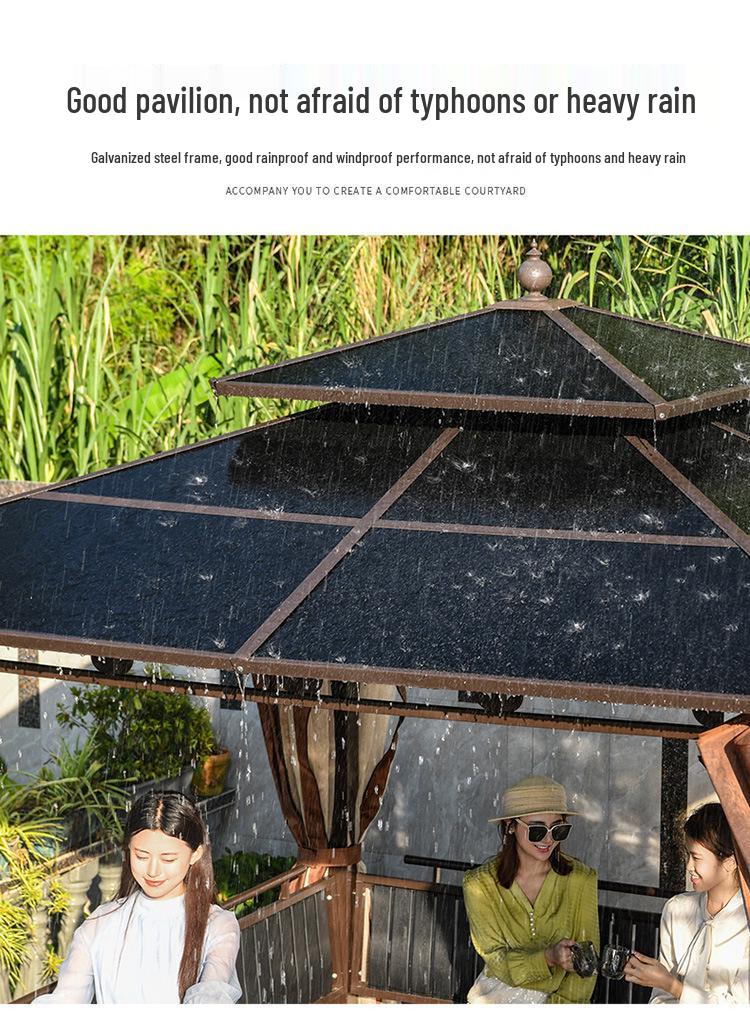 Aluminum Alloy Garden Gazebo: New Chinese Style Outdoor Courtyard Sunshade Pavilion