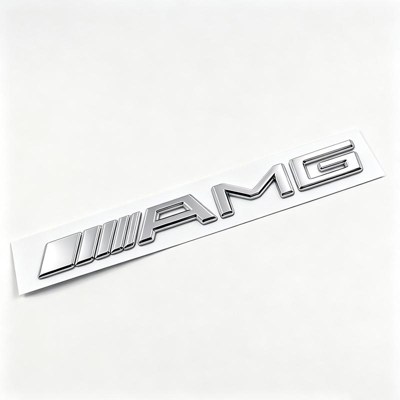 3D Metal AMG Emblem Car Rear Trunk Badge Decal Sticker Tire Valve For Mercedes Benz AMG E S C A B Class W204 W205 W203 W211 W212 CA1