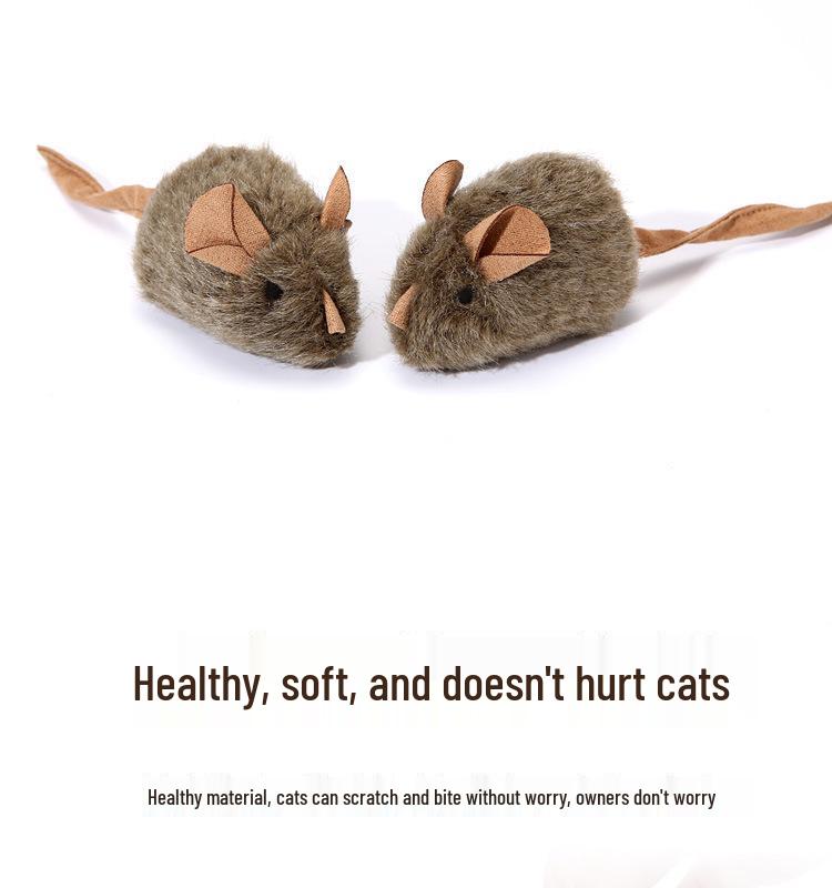 Электрическая пищащая плюшевая мышь игрушка для кошек - Устойчивая к царапанию и укусам игрушка-дразнилка для самостоятельной игры