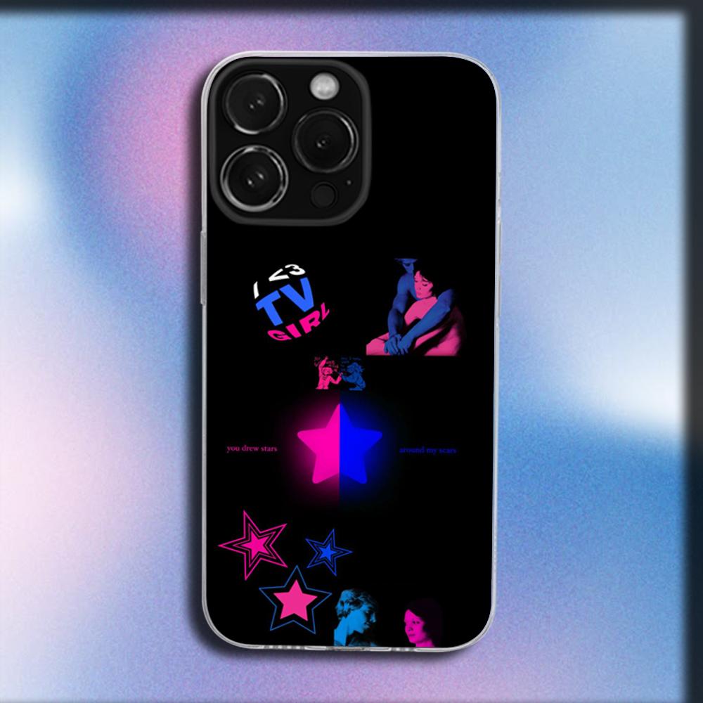 Чехол для телефона T-TV Girl для iPhone 16,15,14,13,12,11 Plus,Pro,Max,XR,XS,X,Plus,SE,Mini Прозрачный Мягкий Чехол
