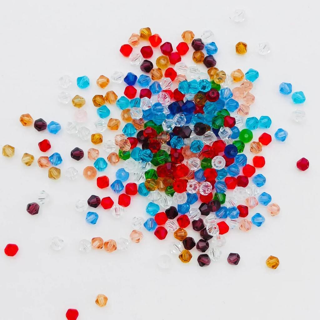 100 шт 4 мм стеклянные бусины в форме биконуса граненые хрустальные бусины для изготовления ювелирных изделий своими руками браслет ожерелье серьги бисер